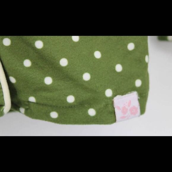Sweet Honey Army Green White Polka Dot Pajama Set Size 12m Button Front.... - Picture 10 of 12